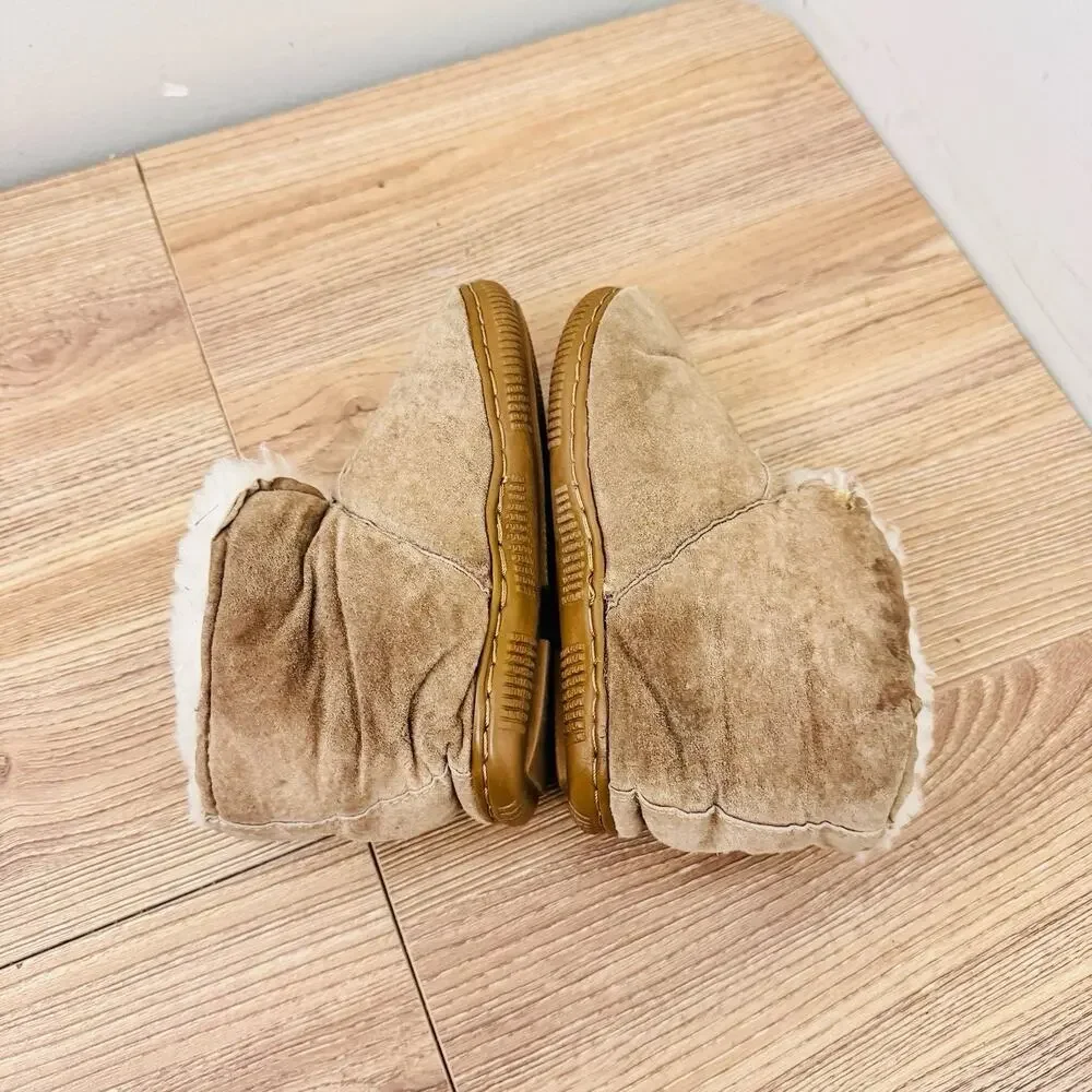Old Friend Sheepskin Suede pull-on booties Brown Child’s 9